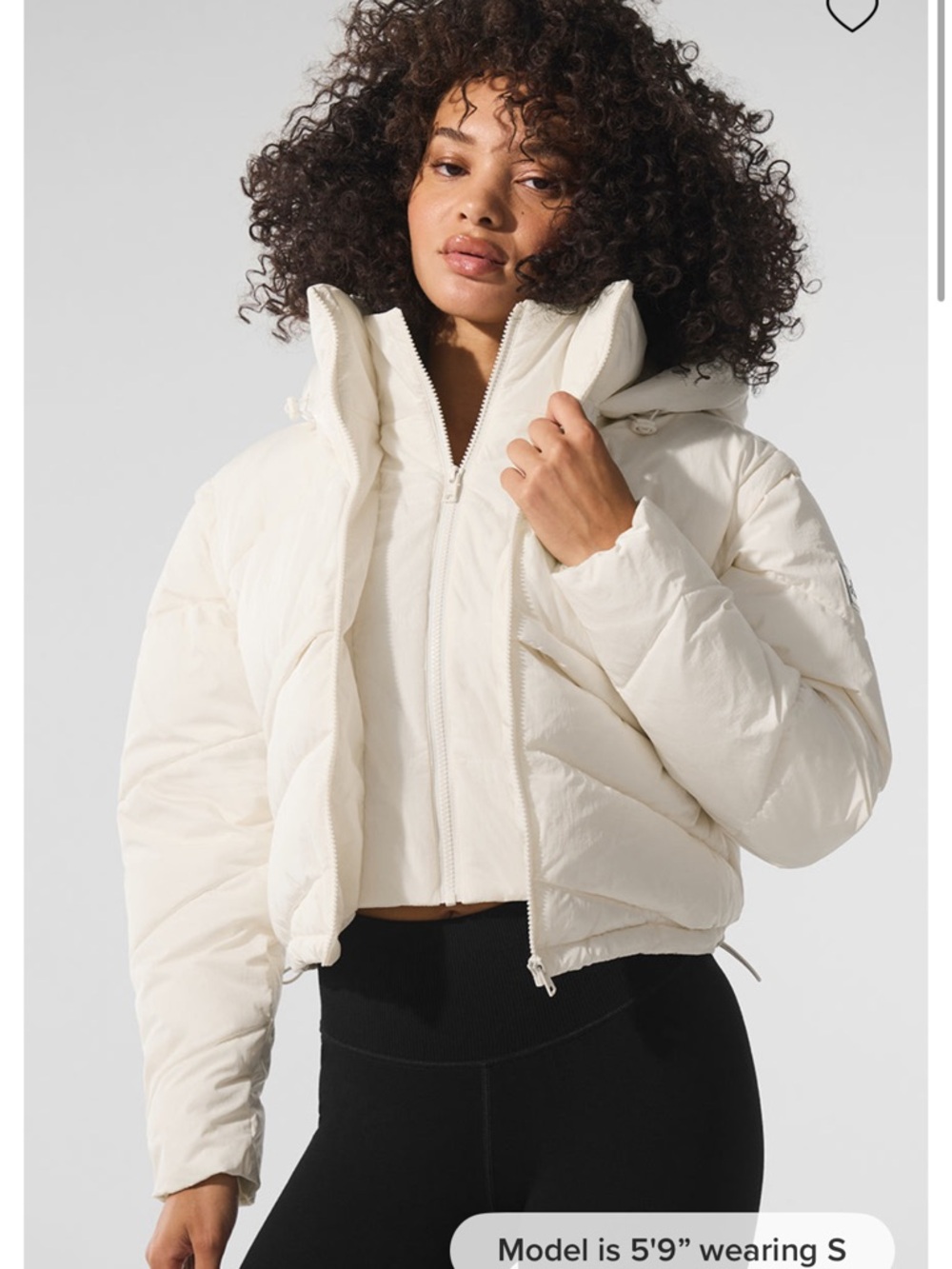 NWT ALO Glacier Puffer, Ivory, size M